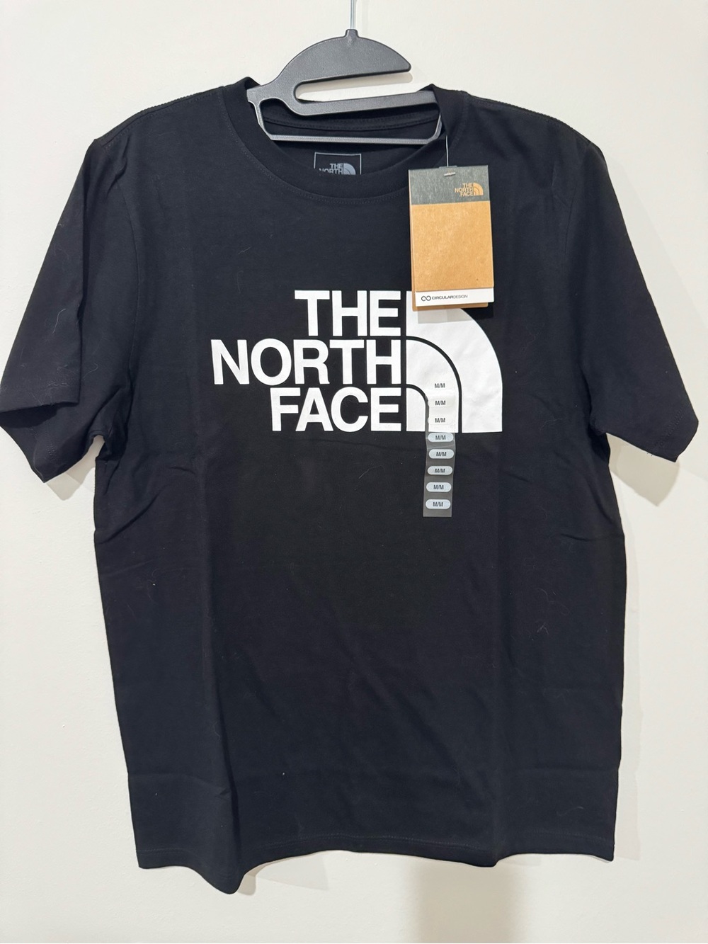 The North Face Black Crewneck Logo Tee with White Print